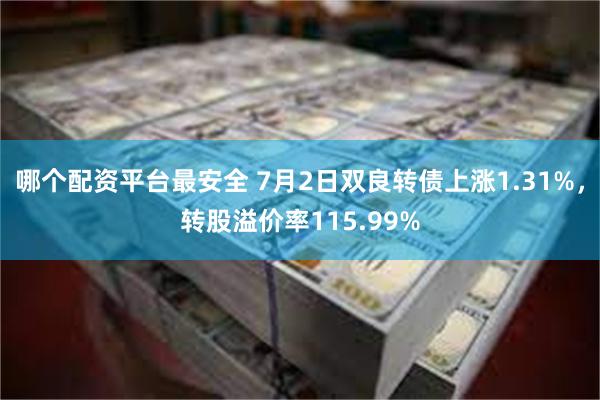 哪个配资平台最安全 7月2日双良转债上涨1.31%，转股溢价率115.99%