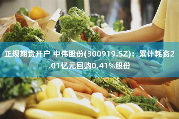 正规期货开户 中伟股份(300919.SZ)：累计耗资2.01亿元回购0.41%股份