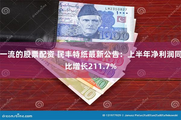 一流的股票配资 民丰特纸最新公告：上半年净利润同比增长211.7%