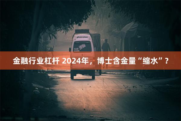 金融行业杠杆 2024年，博士含金量“缩水”？